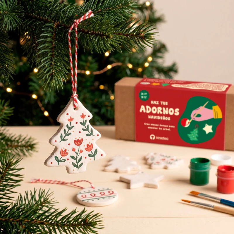 Kit Diy Adornos Navideños De Arcilla – Haz Tus Propios Adornos Para El Árbol - Resetea