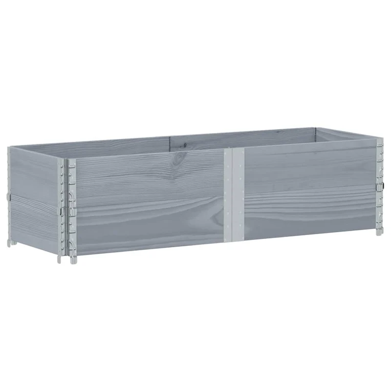Jardinera De Madera Maciza De Pino Gris 150x50 Cm