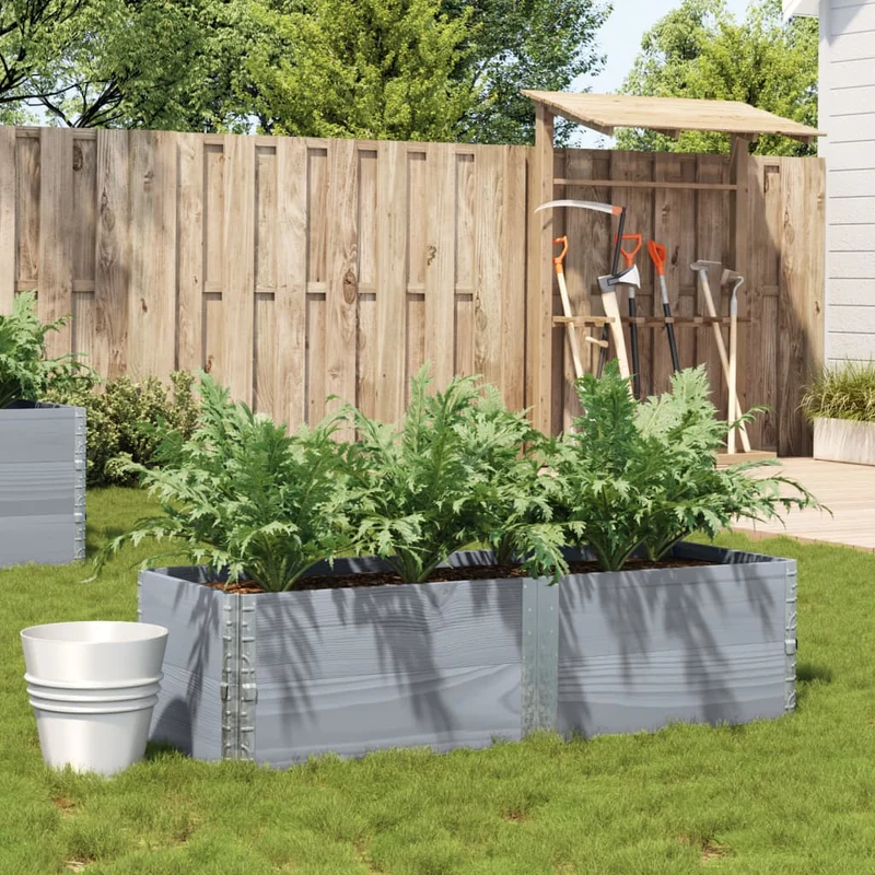 Jardinera De Madera Maciza De Pino Gris 150x50 Cm