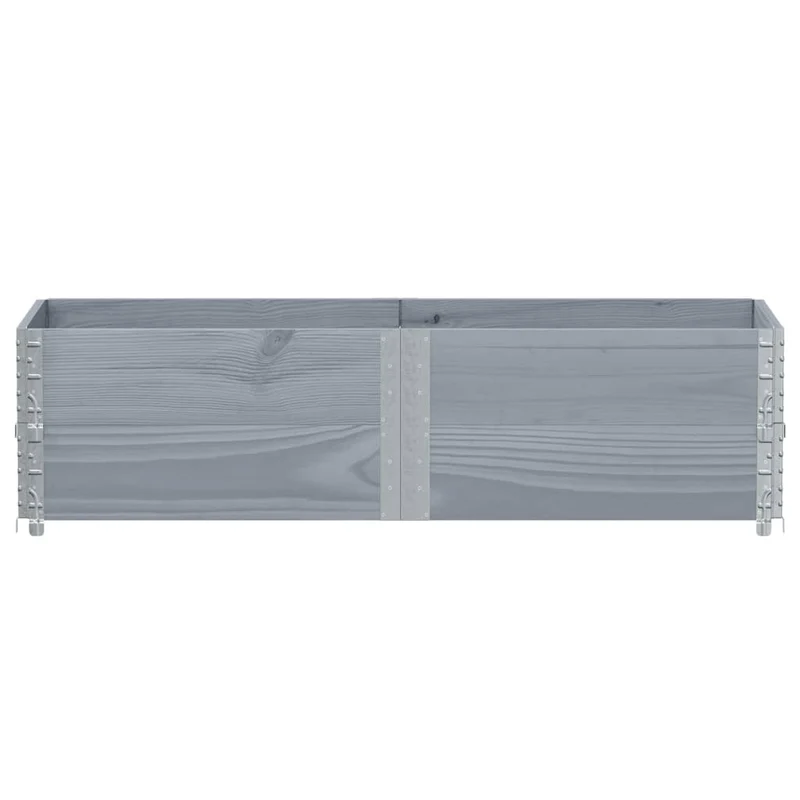 Jardinera De Madera Maciza De Pino Gris 150x50 Cm