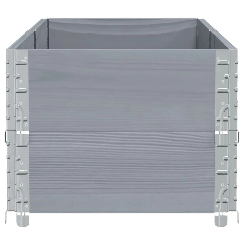 Jardinera De Madera Maciza De Pino Gris 150x50 Cm