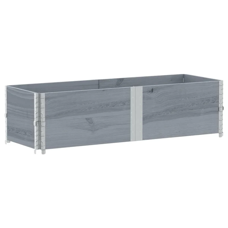 Jardinera De Madera Maciza De Pino Gris 150x50 Cm