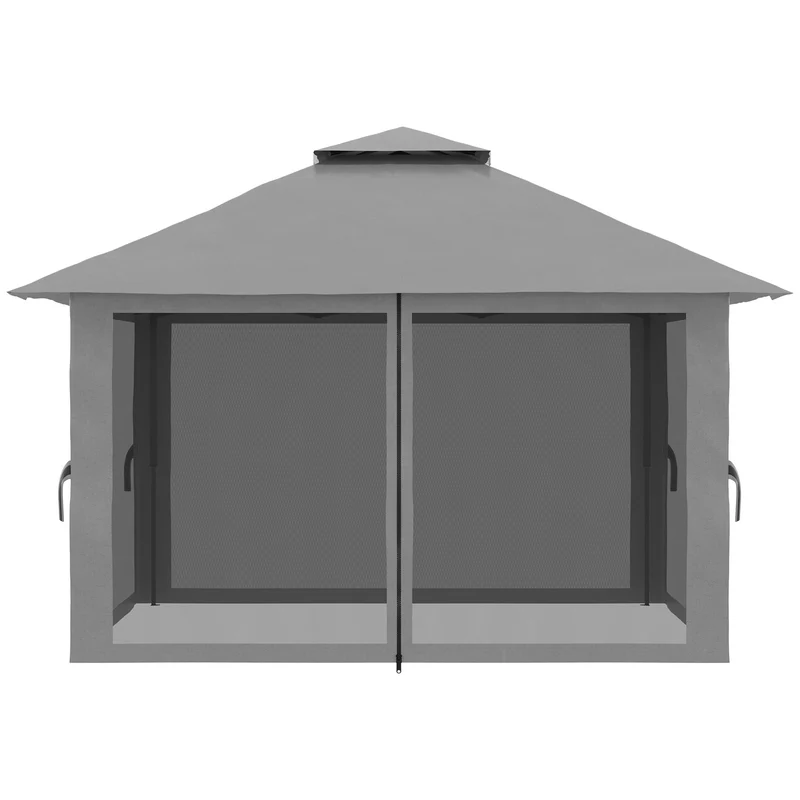 Outsunny Carpa Plegable Pop-up 4x4x2,8 M Altura Ajustable Protección Uv50+