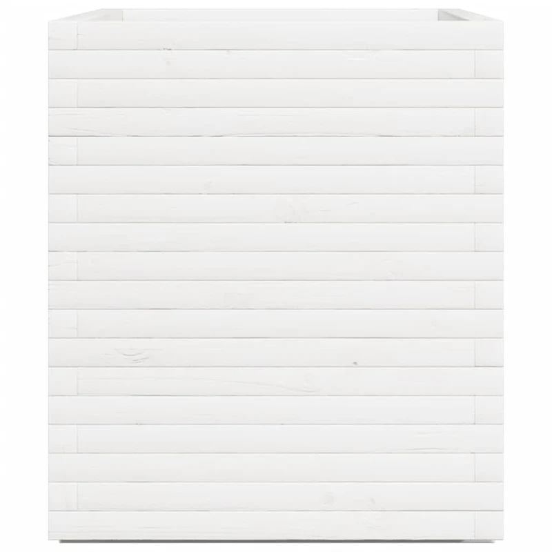 Jardinera De Madera Maciza De Pino Blanca 90x60x72 Cm