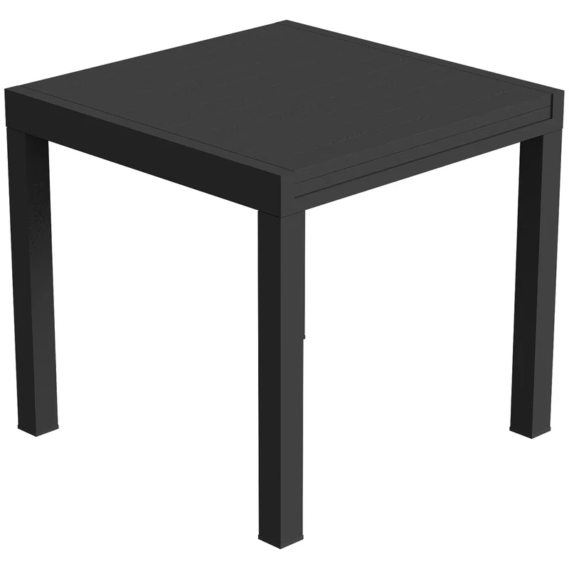 Outsunny Mesa De Jardín Exterior Extensible 80/160x80 Cm De Aluminio Negro