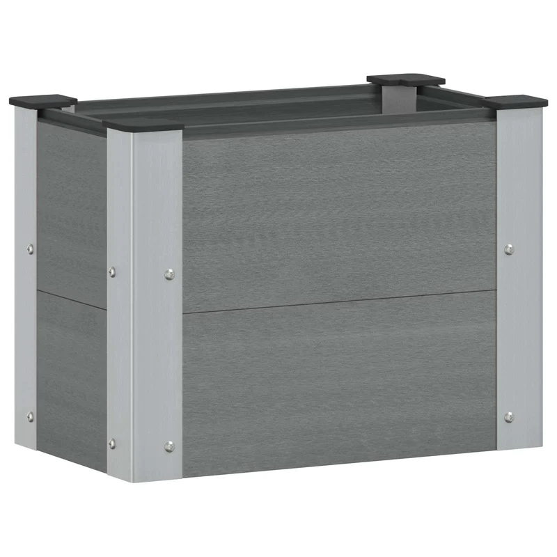 Arriate Elevado Gris 50 X 30 X 36 Cm Wpc Y Aluminio