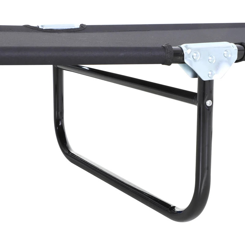 Outsunny Tumbona Plegable Reclinable Ajustable De 5 Posiciones 188x56x28cm Negro