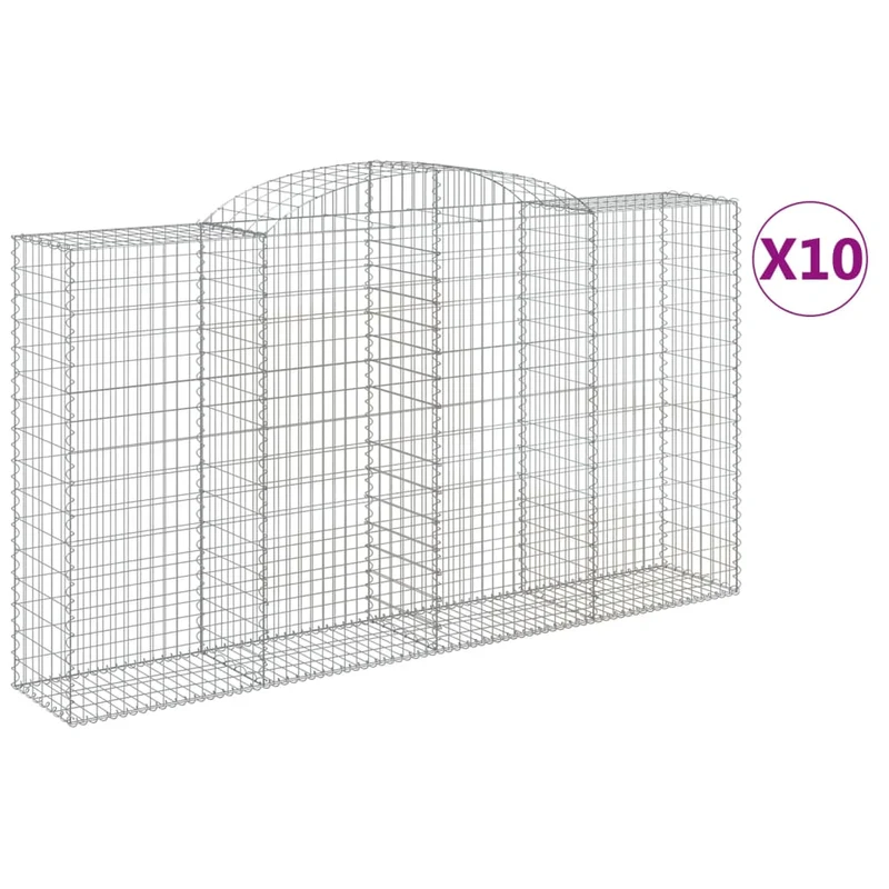 Cestas Gaviones 10 Uds Forma De Arco Hierro 300x50x160/180 Cm