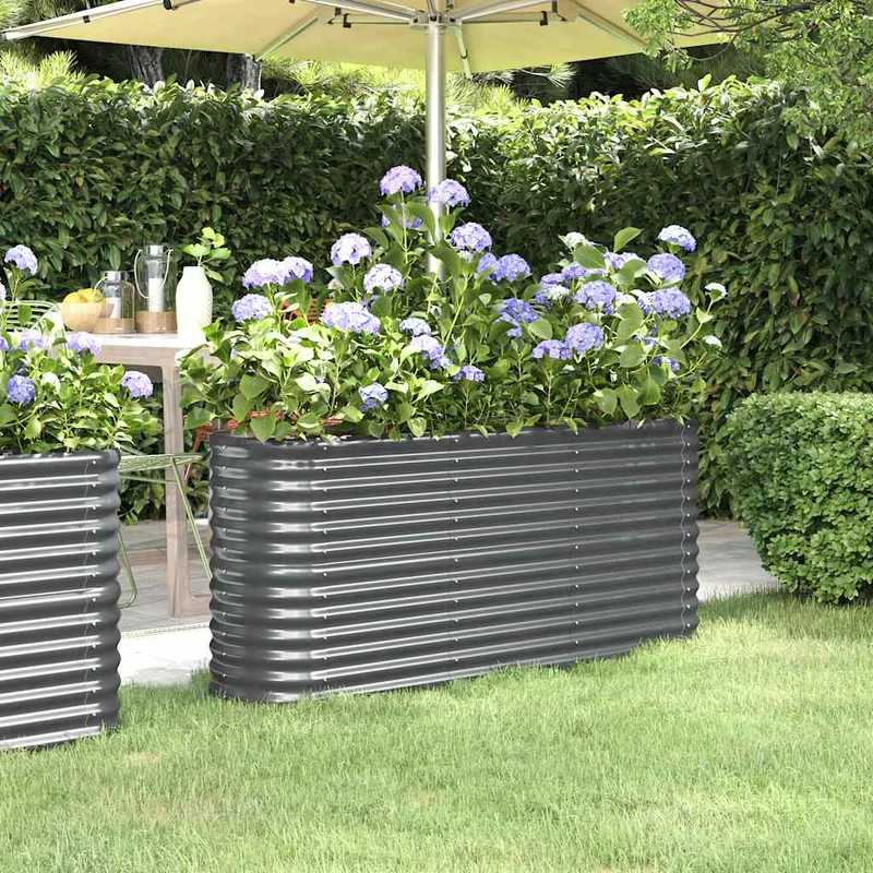 Jardinera Arriate Acero Galvanizado Antracita 152x40x68 Cm