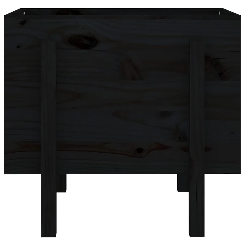 Jardinera De Madera Maciza De Pino Negro 62x50x57 Cm