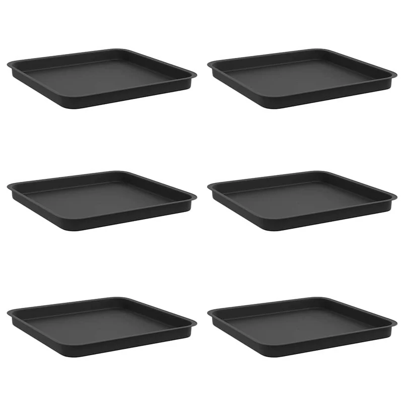 Bandeja Cuadrada Para Flores 6 Uds. Negro 36 X 36 X 3 Cm