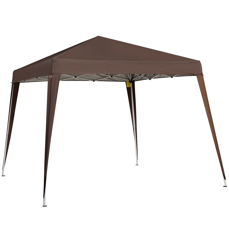 Outsunny Carpa Plegable 2,4x2,4 M De Jardín Pop Up Cenador De Acero Y Tela