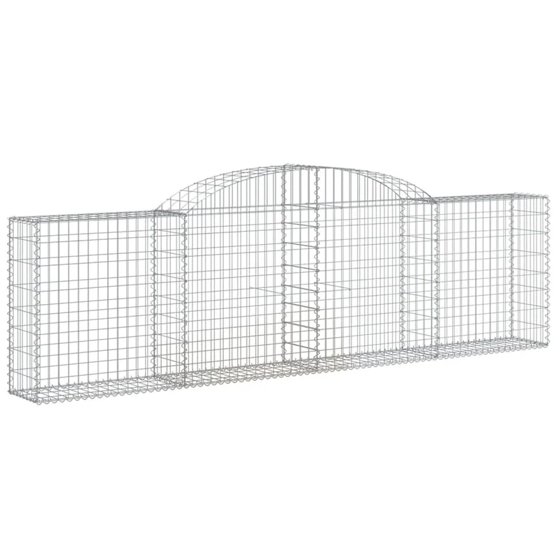 Cestas De Gaviones 9 Uds Forma De Arco Hierro 300x30x80/100 Cm