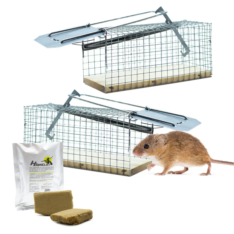 Finca Casarejo Trampa Para Ratones - Pack 2 Uds - Atrapa Los Roedores Sin Sufrir - Incluye Hamelin, Atrayente Natural D