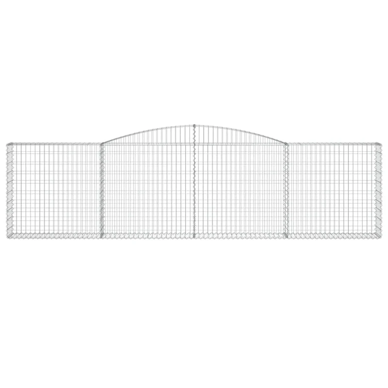 Cestas De Gaviones 7 Uds Forma De Arco Hierro 400x30x100/120 Cm
