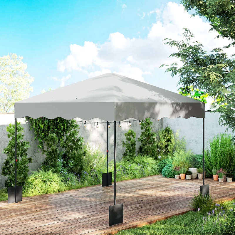 Outsunny Carpa Plegable Pop-up Gazebo 3x3 M Con Protección Uv 50+ Blanco