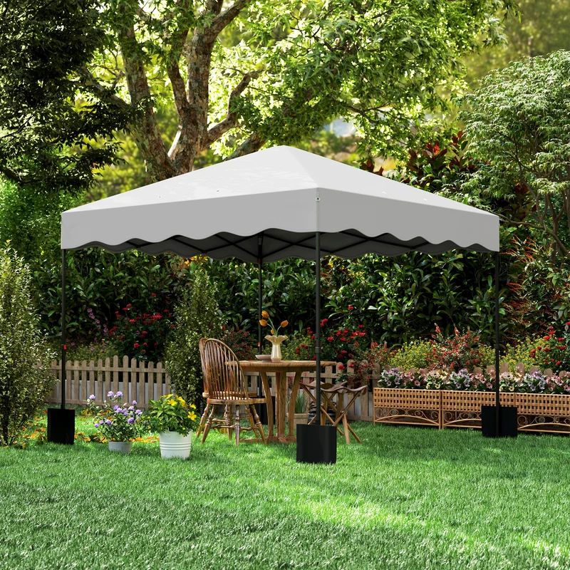 Outsunny Carpa Plegable Pop-up Gazebo 3x3 M Con Protección Uv 50+ Blanco