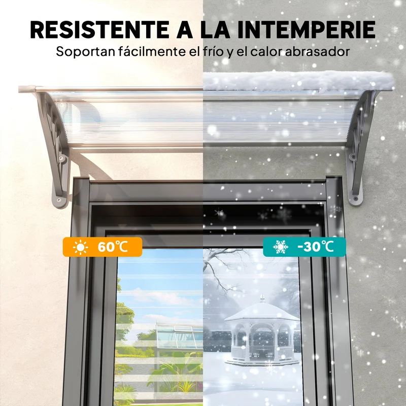 Outsunny Marquesinas Exterior Para Puertas Y Ventanas 100x75 Cm Transparente