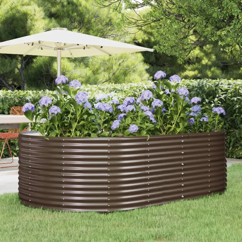 Jardinera Arriate Acero Galvanizado Marrón 212x140x68cm