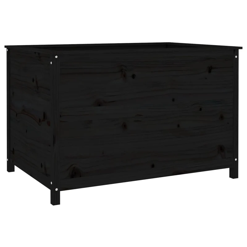 Arriate Elevado De Jardín Madera De Pino Negro 119,5x82,5x78 Cm