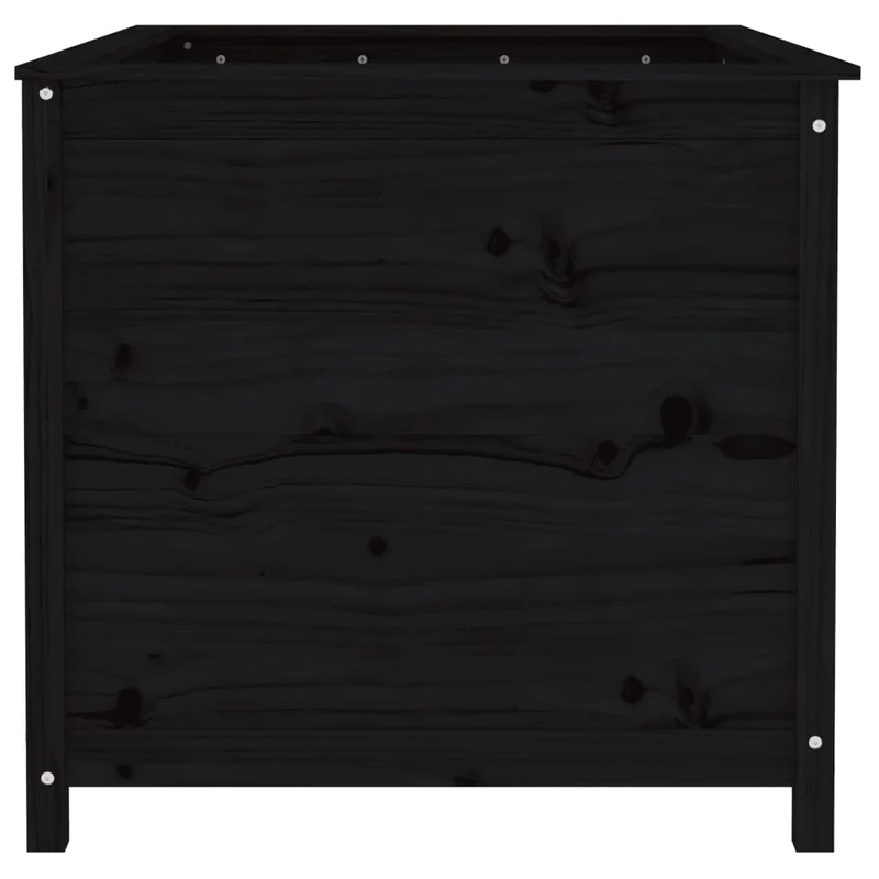 Arriate Elevado De Jardín Madera De Pino Negro 119,5x82,5x78 Cm