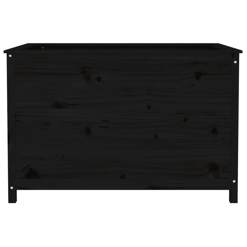 Arriate Elevado De Jardín Madera De Pino Negro 119,5x82,5x78 Cm