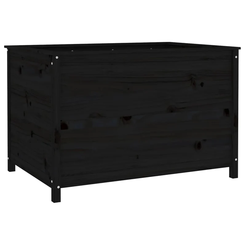Arriate Elevado De Jardín Madera De Pino Negro 119,5x82,5x78 Cm