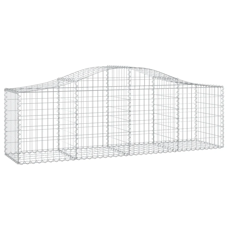 Cestas De Gaviones 10 Uds Forma De Arco Hierro 200x50x60/80 Cm