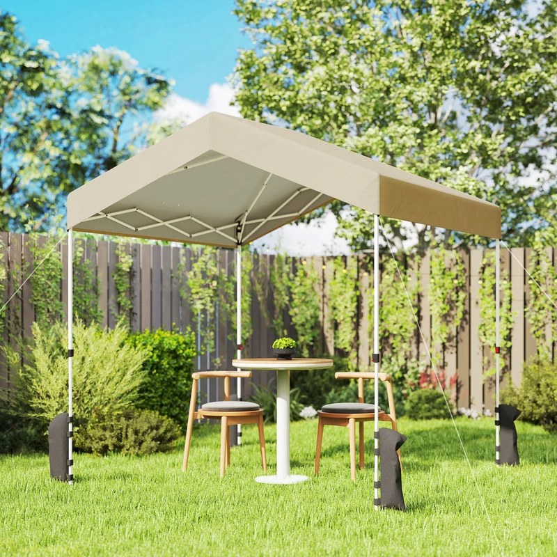 Outsunny Carpa Plegable 2,4x2,4 M Pop-up Upf50+ Bloqueo Central Altura Ajustable