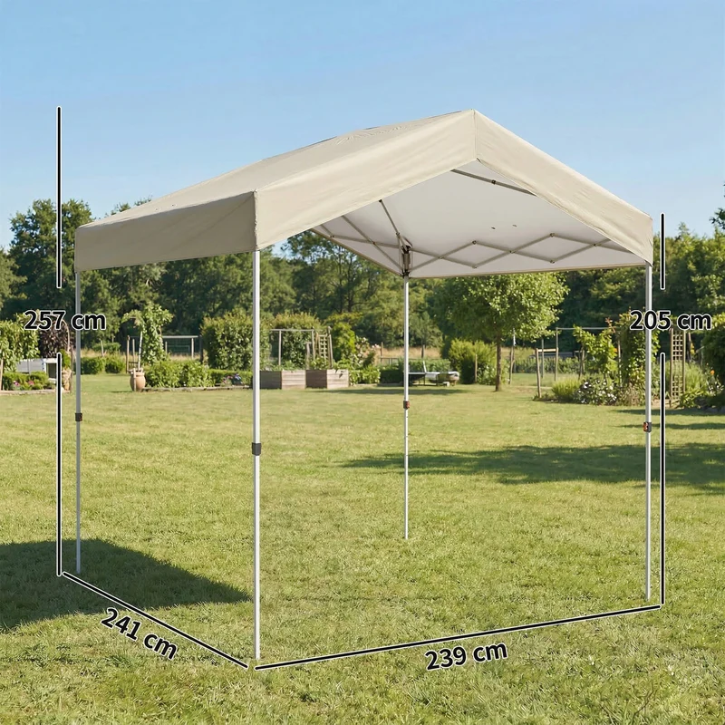 Outsunny Carpa Plegable 2,4x2,4 M Pop-up Upf50+ Bloqueo Central Altura Ajustable