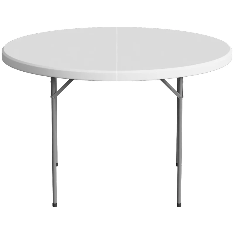 Outsunny Mesa Plegable Camping Portátil Ligera 120x120x74 Cm Blanco