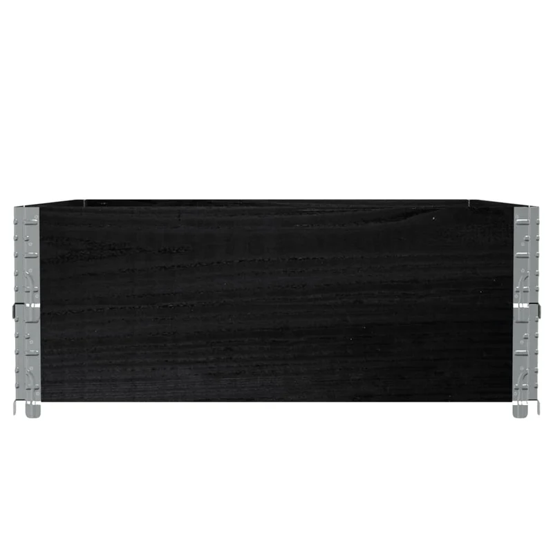 Jardinera De Madera Maciza De Pino Negra 100x100 Cm