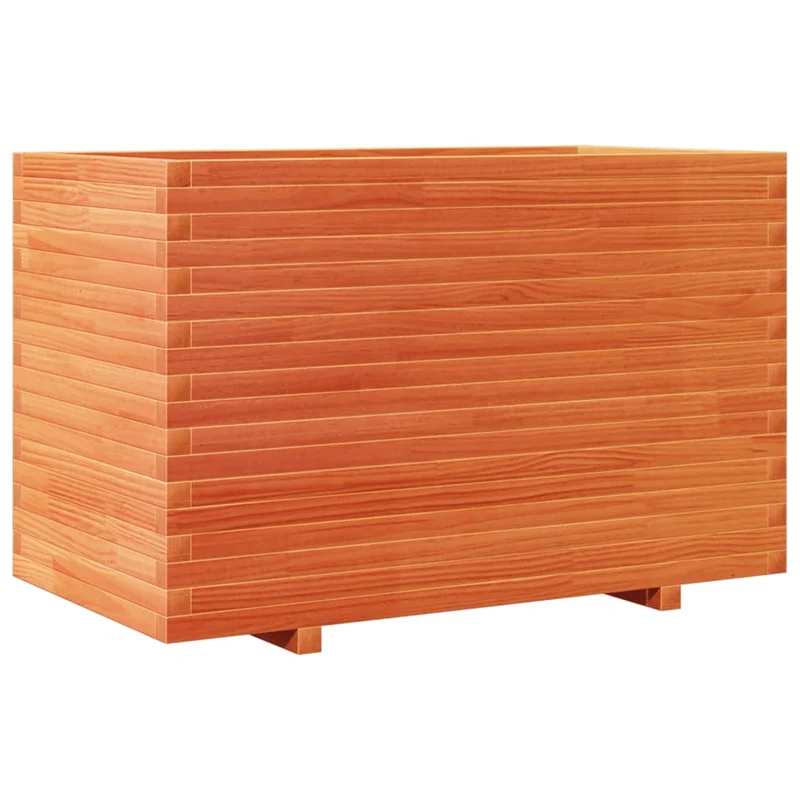 Jardinera Madera Maciza De Pino Marrón Cera 110x60x72 Cm