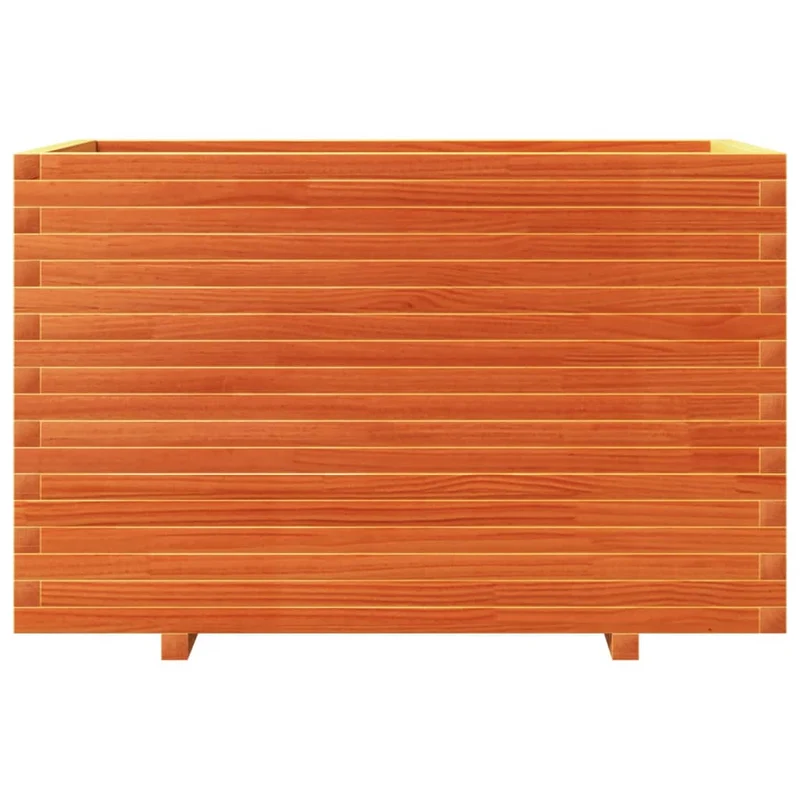 Jardinera Madera Maciza De Pino Marrón Cera 110x60x72 Cm