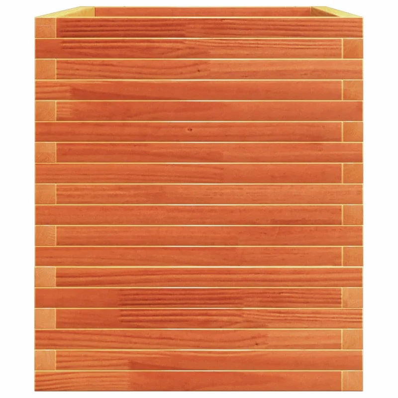 Jardinera Madera Maciza De Pino Marrón Cera 110x60x72 Cm