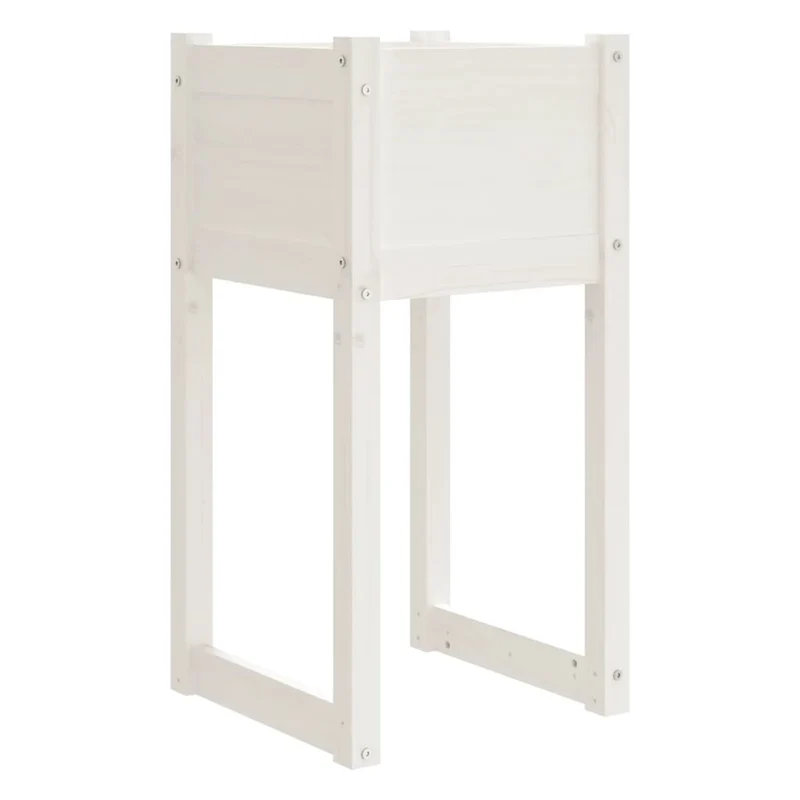 Jardinera Madera Maciza De Pino Blanco 40x40x81 Cm