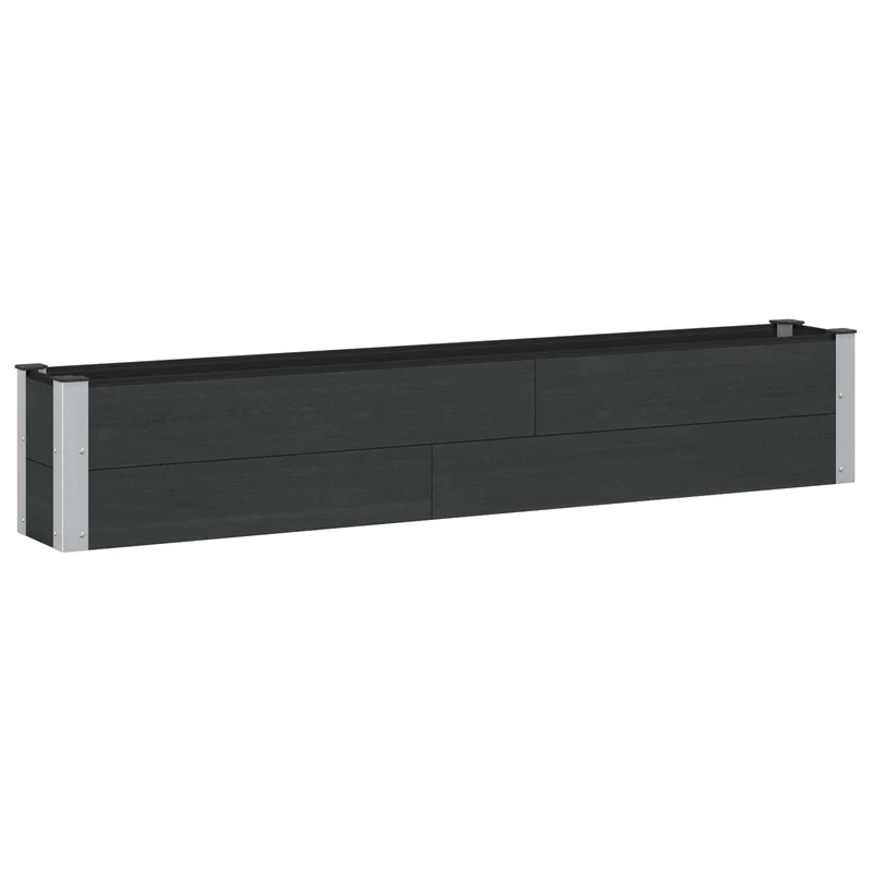 Arriate Elevado Negro 200 X 30 X 36 Cm Wpc Y Aluminio
