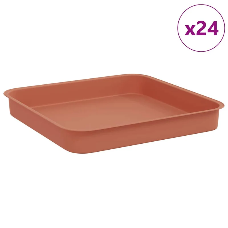 Bandeja Cuadrada Para Flores 24 Uds. Rojo Ladrillo Plástico