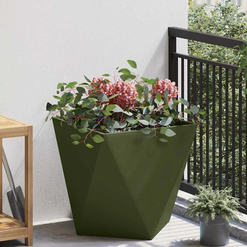 Jardinera Verde Oliva 50 X 50 X 50 Cm Acero