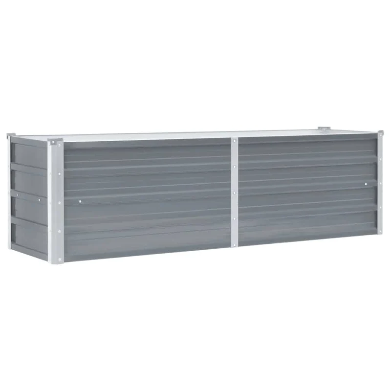 Arriate De Jardín De Acero Galvanizado Gris 160x40x45 Cm