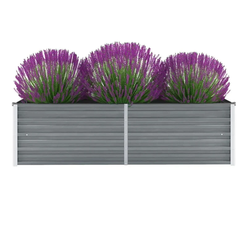 Arriate De Jardín De Acero Galvanizado Gris 160x40x45 Cm