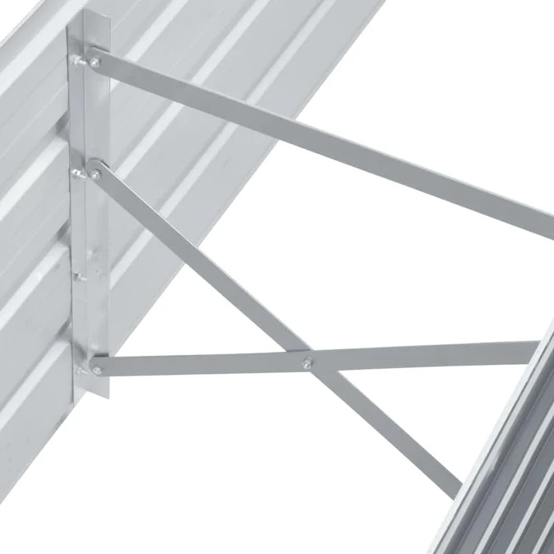 Arriate De Jardín De Acero Galvanizado Gris 160x40x45 Cm