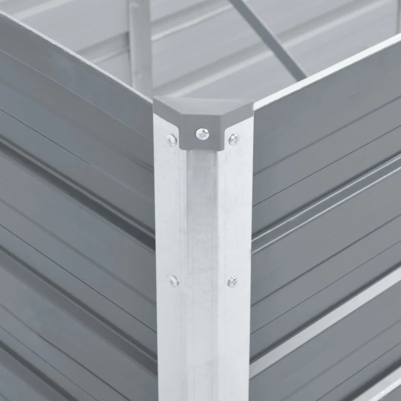 Arriate De Jardín De Acero Galvanizado Gris 160x40x45 Cm