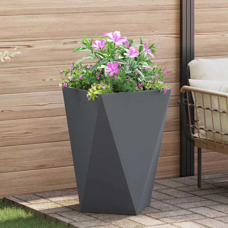 Jardinera Antracita 50 X 50 X 75 Cm Acero