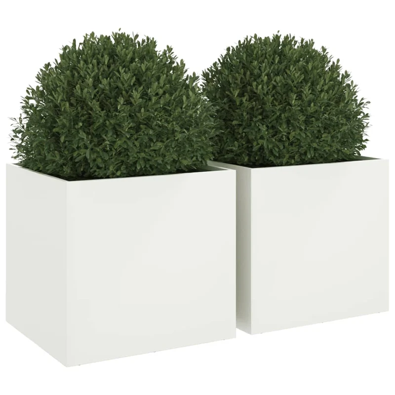 Jardineras 2 Unidades Acero Blanco 49x47x46 Cm