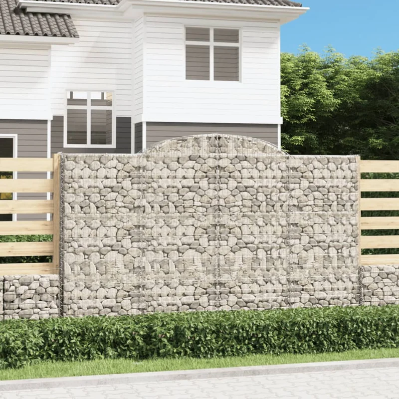 Cestas De Gaviones 8 Uds Forma De Arco Hierro 300x50x180/200 Cm