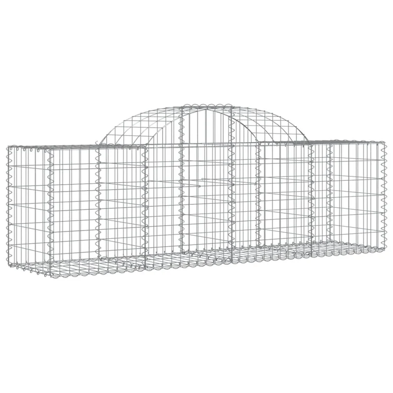 Cestas De Gaviones 4 Uds Forma De Arco Hierro 200x50x60/80 Cm