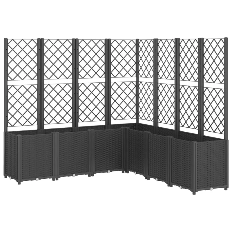 Jardinera Con Enrejado Pp Negro 160x160x140 Cm
