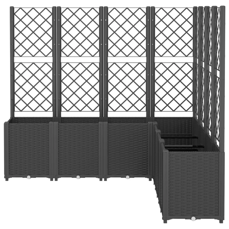 Jardinera Con Enrejado Pp Negro 160x160x140 Cm