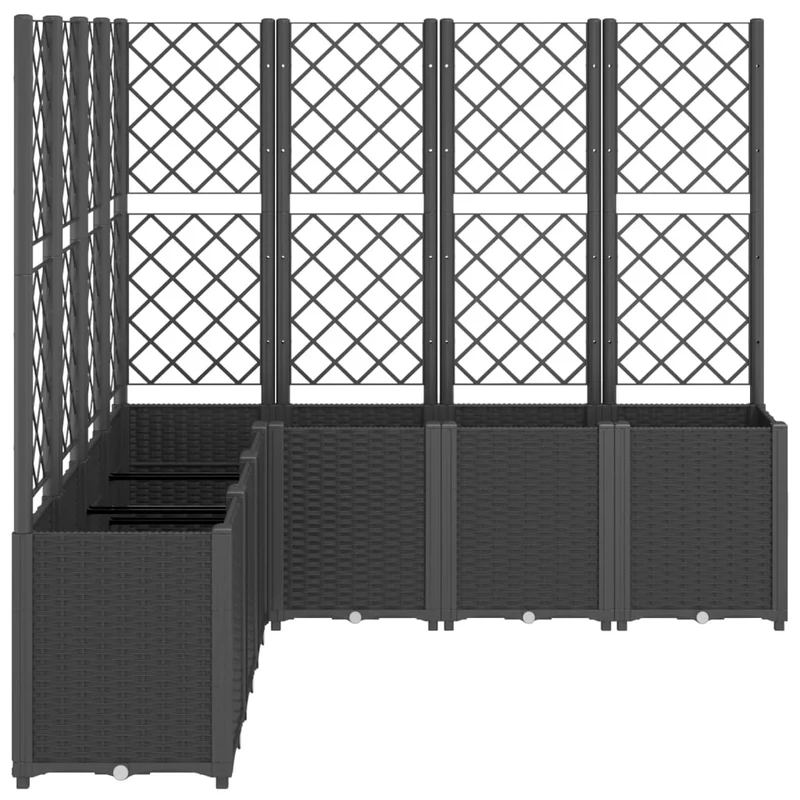 Jardinera Con Enrejado Pp Negro 160x160x140 Cm